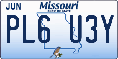 MO license plate PL6U3Y