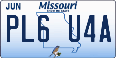 MO license plate PL6U4A