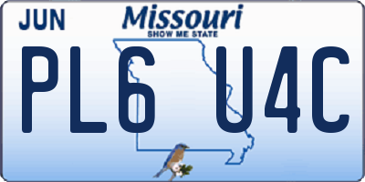 MO license plate PL6U4C