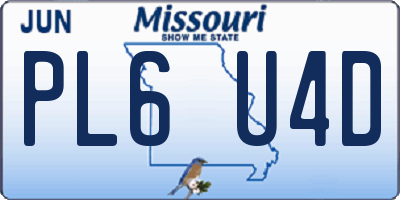 MO license plate PL6U4D