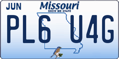 MO license plate PL6U4G