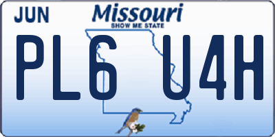 MO license plate PL6U4H