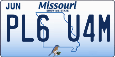MO license plate PL6U4M