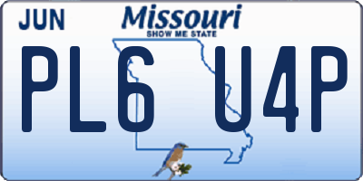 MO license plate PL6U4P