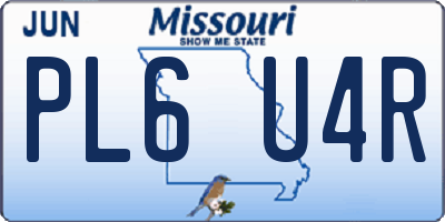 MO license plate PL6U4R
