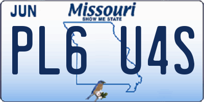 MO license plate PL6U4S