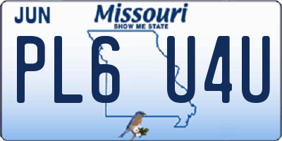 MO license plate PL6U4U