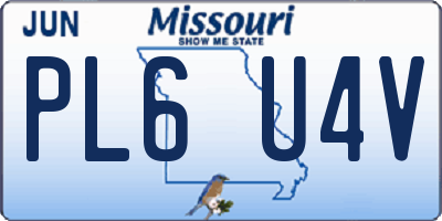 MO license plate PL6U4V