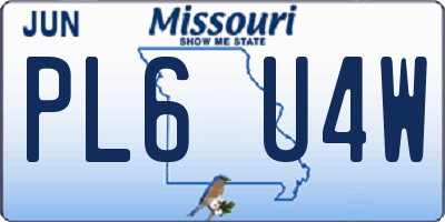 MO license plate PL6U4W