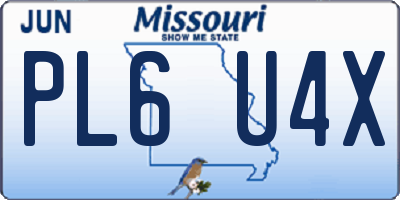 MO license plate PL6U4X