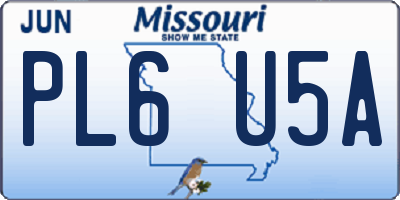 MO license plate PL6U5A