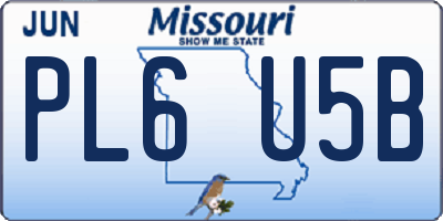 MO license plate PL6U5B