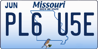 MO license plate PL6U5E
