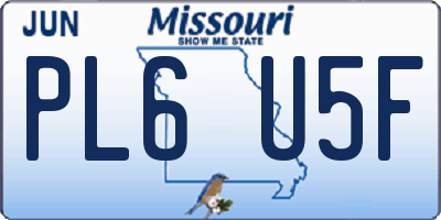 MO license plate PL6U5F