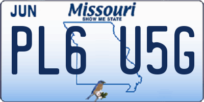 MO license plate PL6U5G
