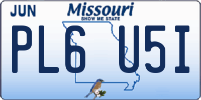 MO license plate PL6U5I