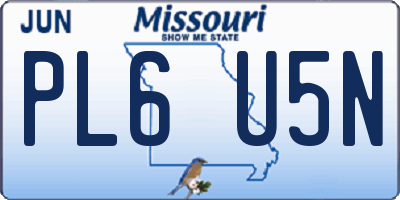 MO license plate PL6U5N