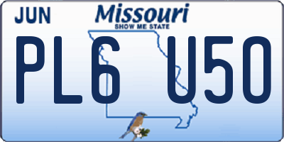 MO license plate PL6U5O