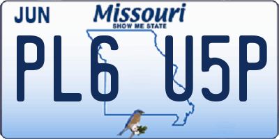 MO license plate PL6U5P