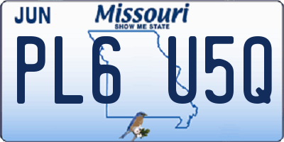 MO license plate PL6U5Q