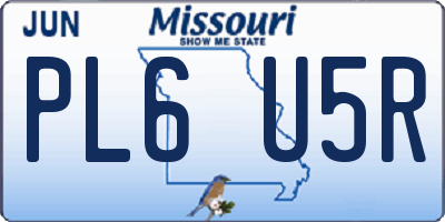 MO license plate PL6U5R