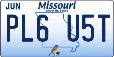 MO license plate PL6U5T