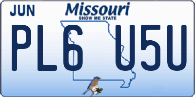 MO license plate PL6U5U