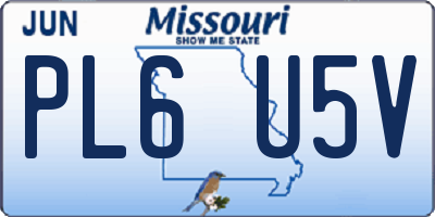 MO license plate PL6U5V