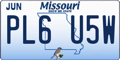 MO license plate PL6U5W