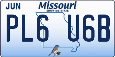 MO license plate PL6U6B