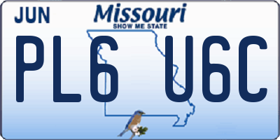 MO license plate PL6U6C