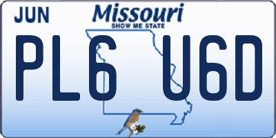 MO license plate PL6U6D
