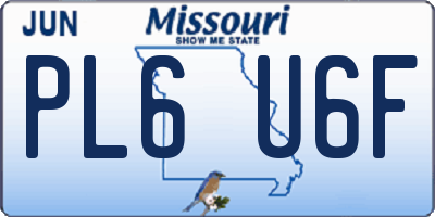 MO license plate PL6U6F