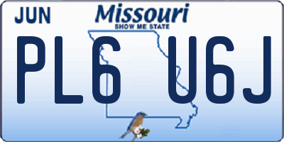 MO license plate PL6U6J