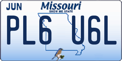 MO license plate PL6U6L
