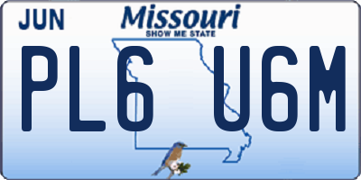 MO license plate PL6U6M
