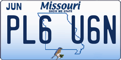MO license plate PL6U6N