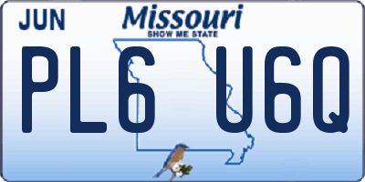 MO license plate PL6U6Q