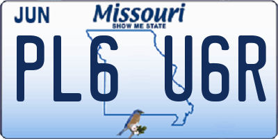 MO license plate PL6U6R