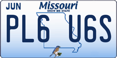 MO license plate PL6U6S