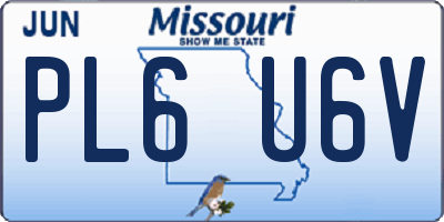 MO license plate PL6U6V