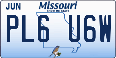 MO license plate PL6U6W