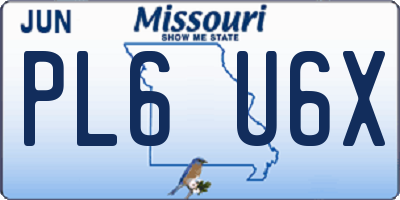 MO license plate PL6U6X
