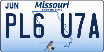 MO license plate PL6U7A