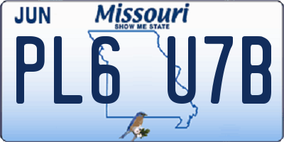 MO license plate PL6U7B