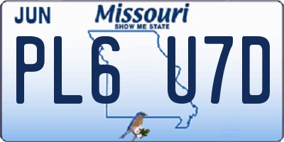 MO license plate PL6U7D