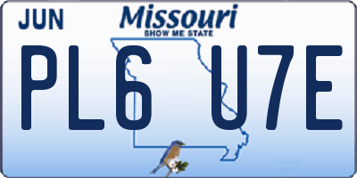 MO license plate PL6U7E