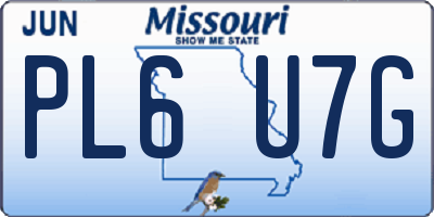 MO license plate PL6U7G