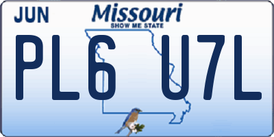 MO license plate PL6U7L