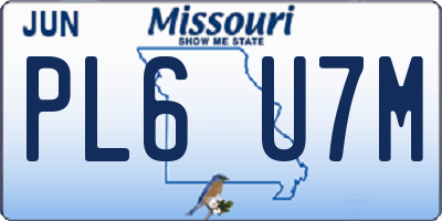 MO license plate PL6U7M